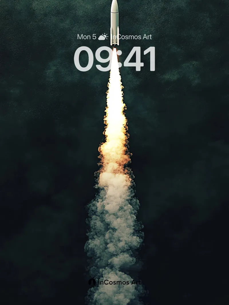 Ascendant Flame Wallpaper with Cosmic Trail