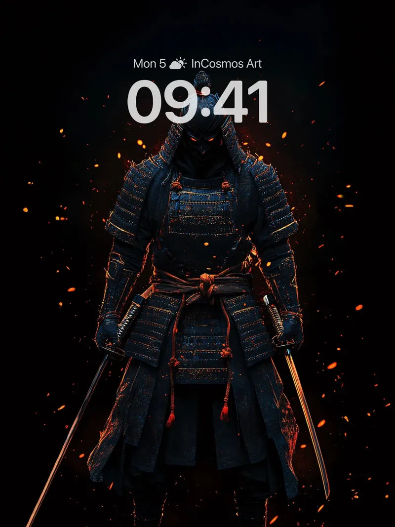 Shadowed Samurai Wallpaper with Ember Glow
