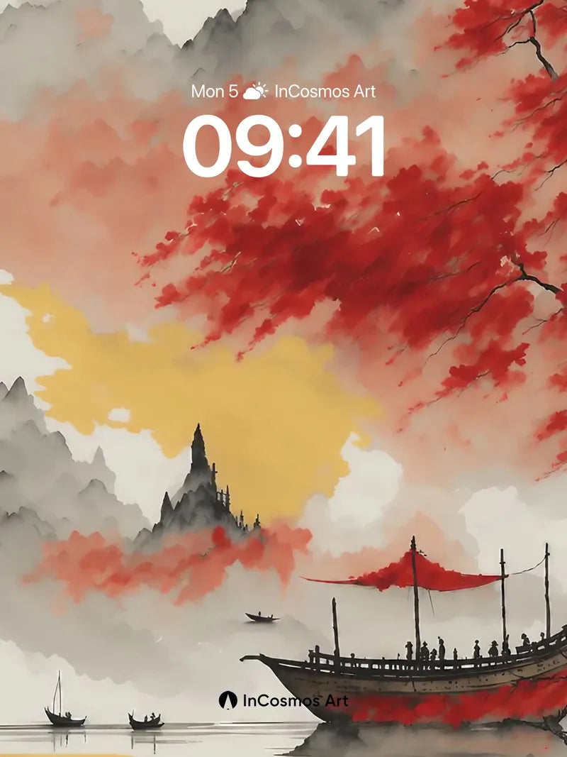 Crimson Mist Wallpaper with Floating Canopy wallpaper for iPhone, iPad & Mac