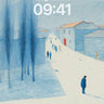 Serene Winter Village Wallpaper Minimalist wallpaper for iPhone, iPad & Mac