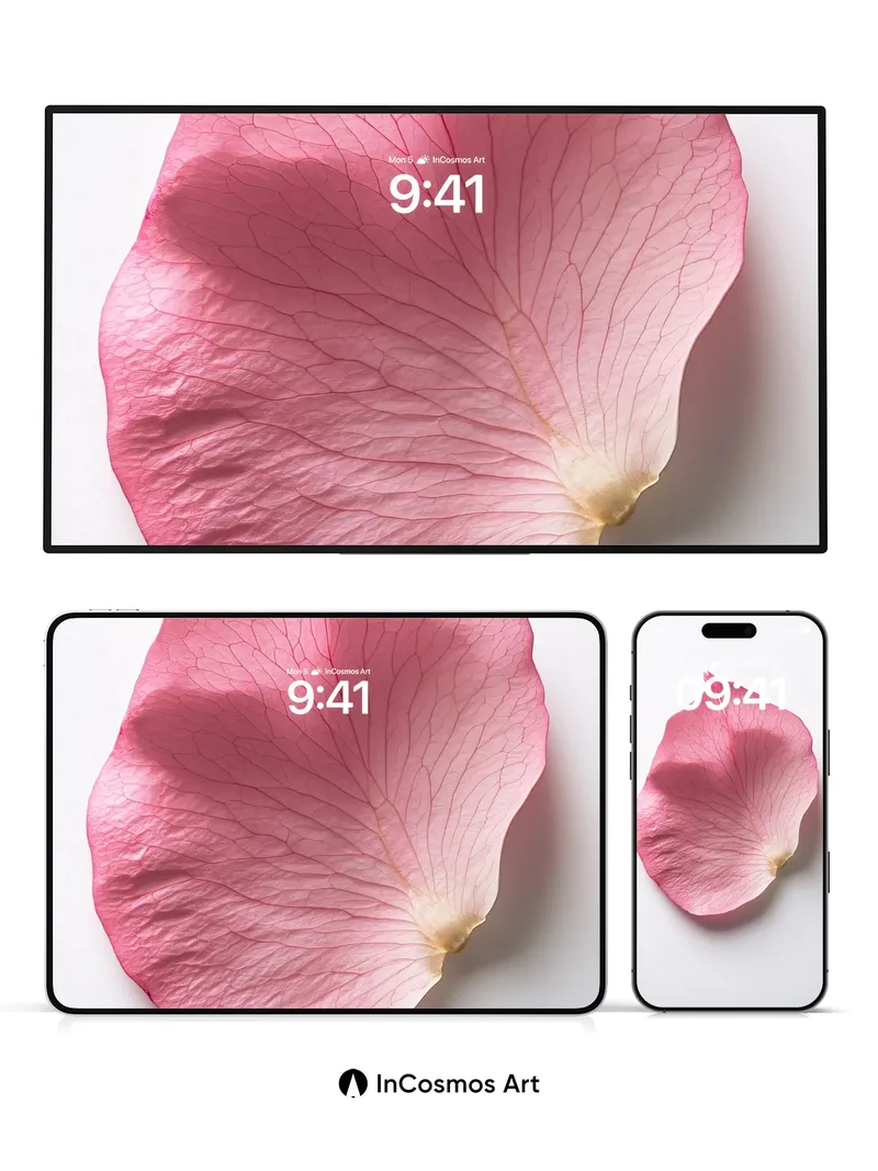 Soft Hush Petal Wallpaper with Veined Light