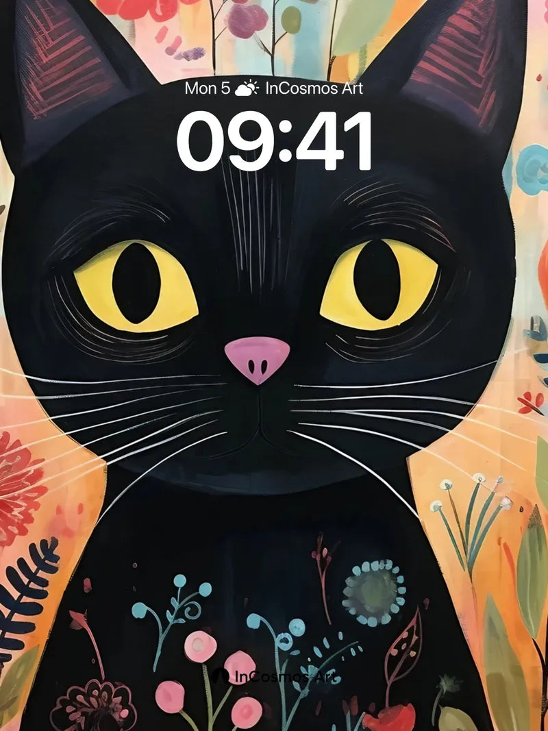 Whimsical Midnight Wallpaper with Floral Embrace wallpaper for iPhone, iPad & Mac