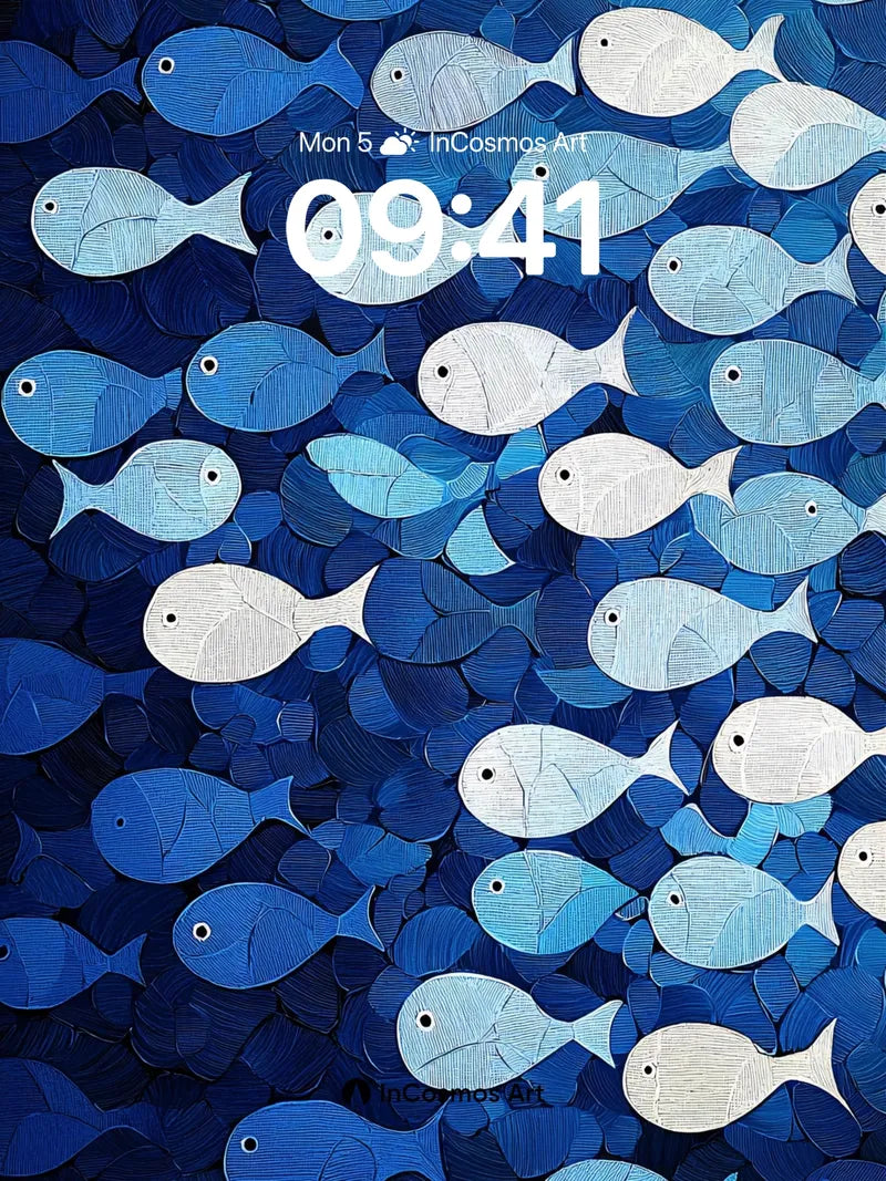 Deep Currents Wallpaper with Whispering Fish