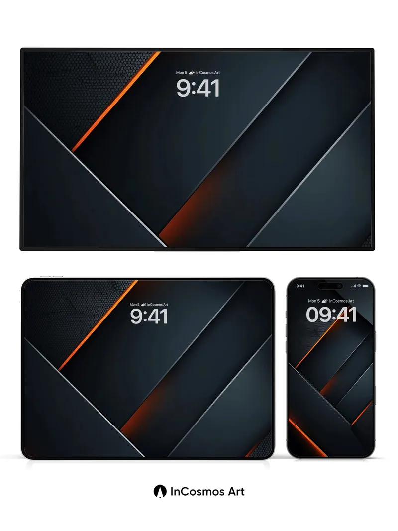 Obsidian Circuit Wallpaper with Neon Veins