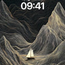 Silent Gold Mountain Wallpaper with Floating Sail wallpaper for iPhone, iPad & Mac