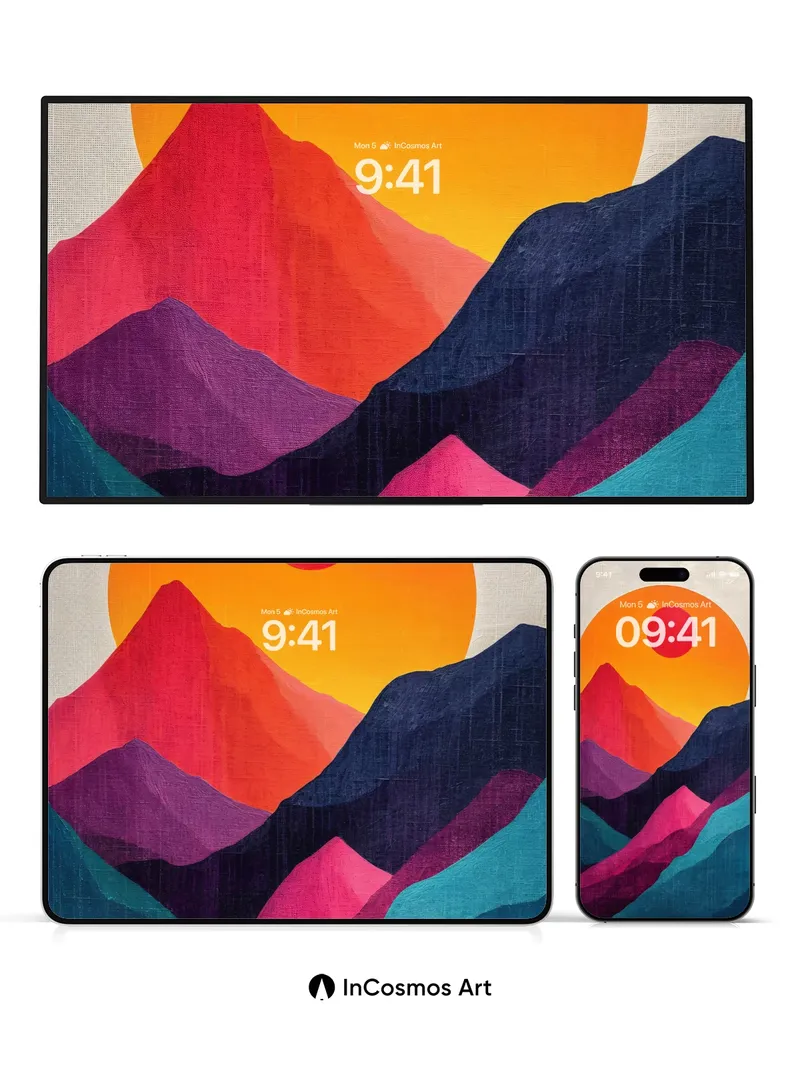 Crimson Peaks Wallpaper with Solar Halo