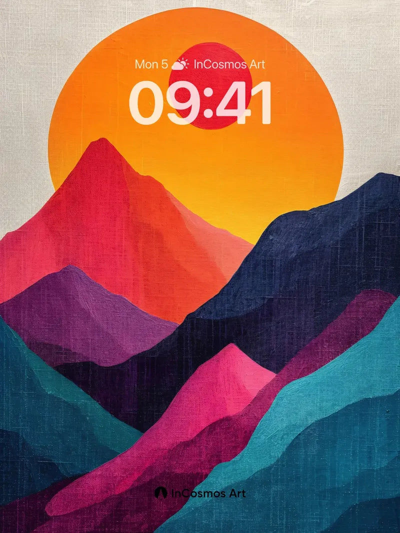 Crimson Peaks Wallpaper with Solar Halo