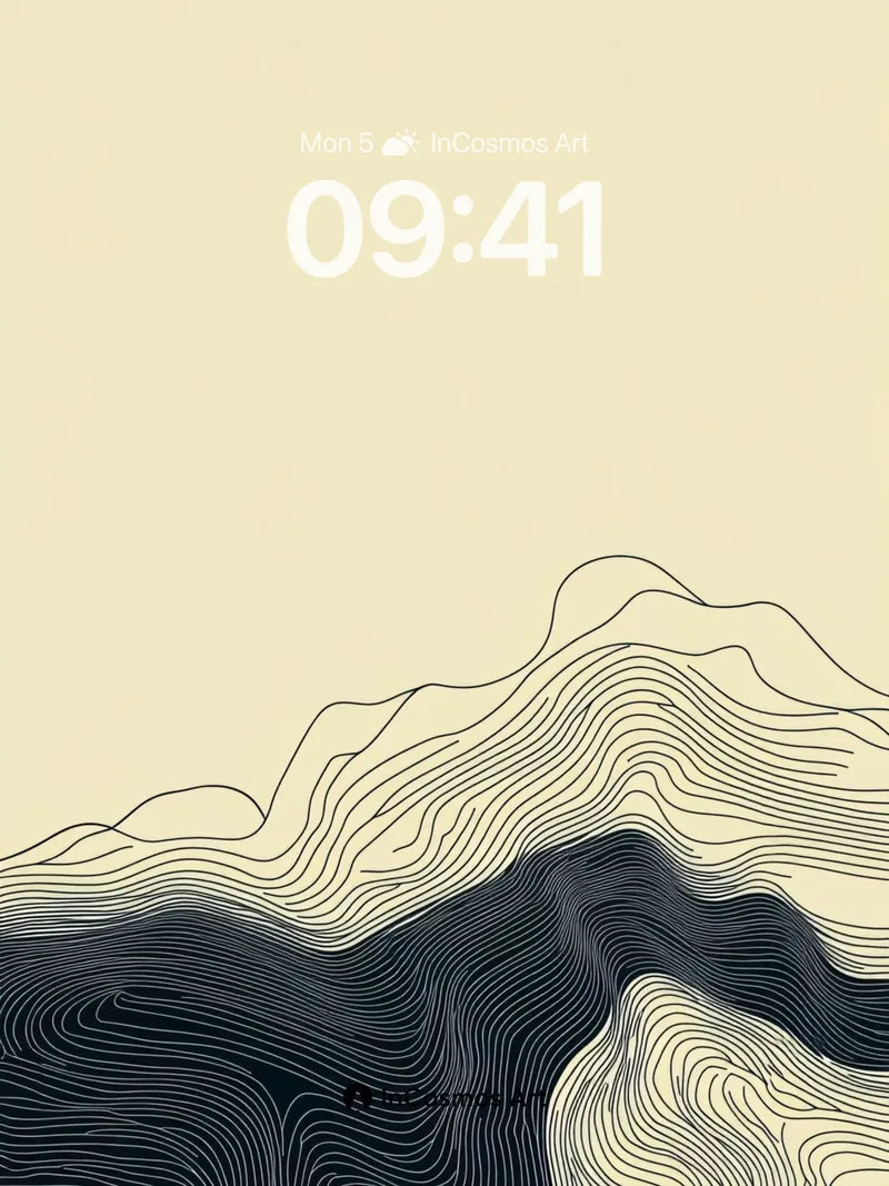 Silent Contour Wallpaper with Topographic Lines