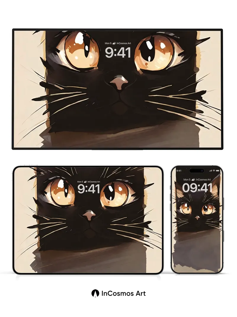 Whispering Shadow Wallpaper with Golden Eyes