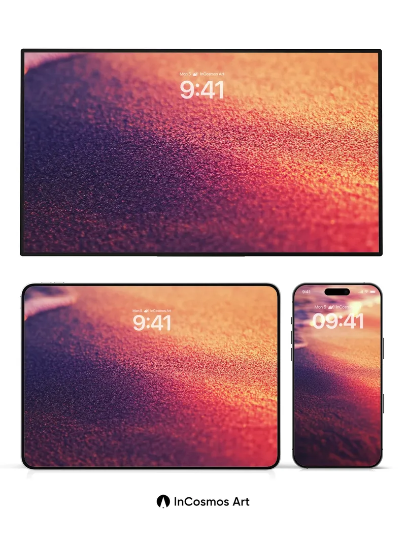 Surreal Sunset Wallpaper with Whispering Sand