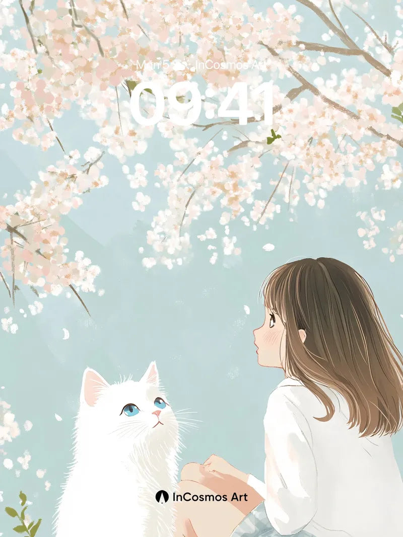 Serenity Blossom Wallpaper with Whispering Fur wallpaper for iPhone, iPad & Mac