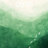Serene Mountain Mist Wallpaper with Flying Birds wallpaper for iPhone, iPad & Mac