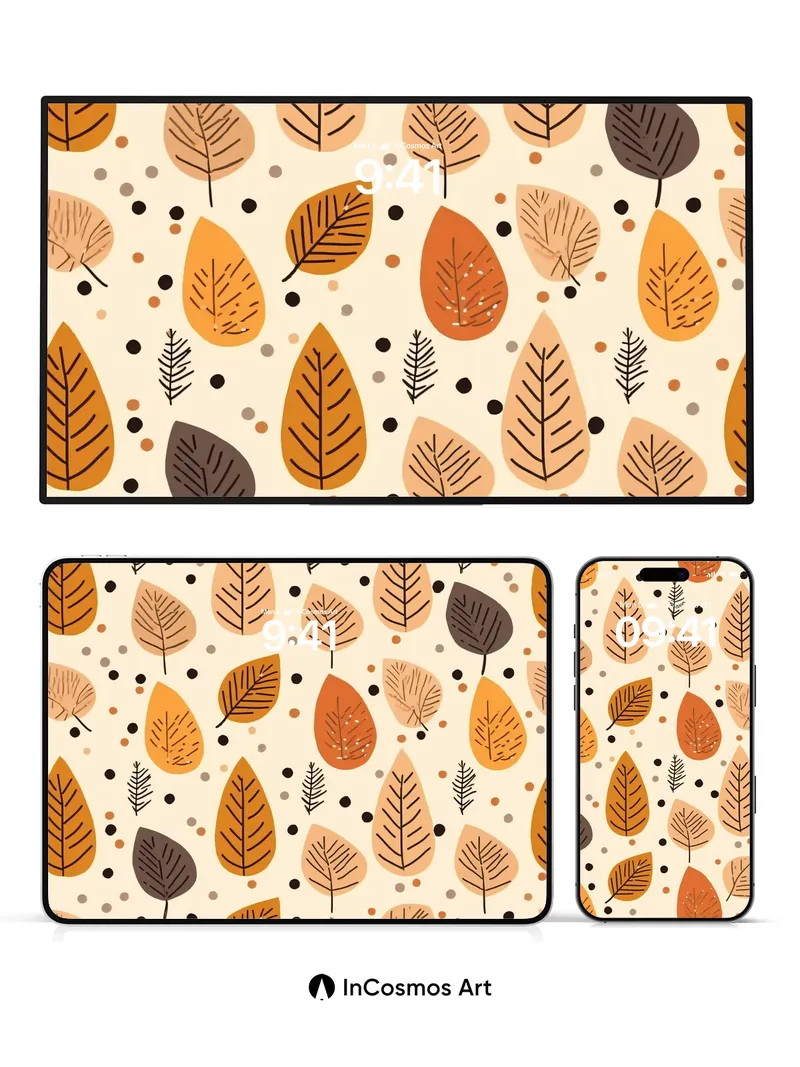 Autumn Hush Wallpaper with Dotted Whispers