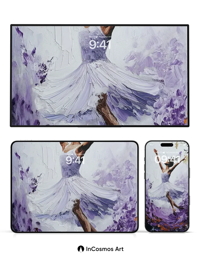 Ethereal Leap Wallpaper with Lavender Whirl