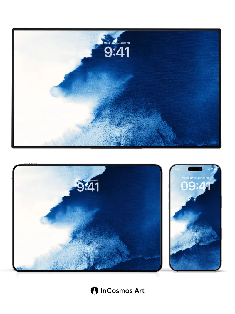 Cobalt Veil Wallpaper with Ethereal Edges