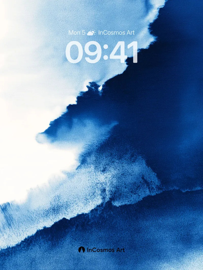 Cobalt Veil Wallpaper with Ethereal Edges