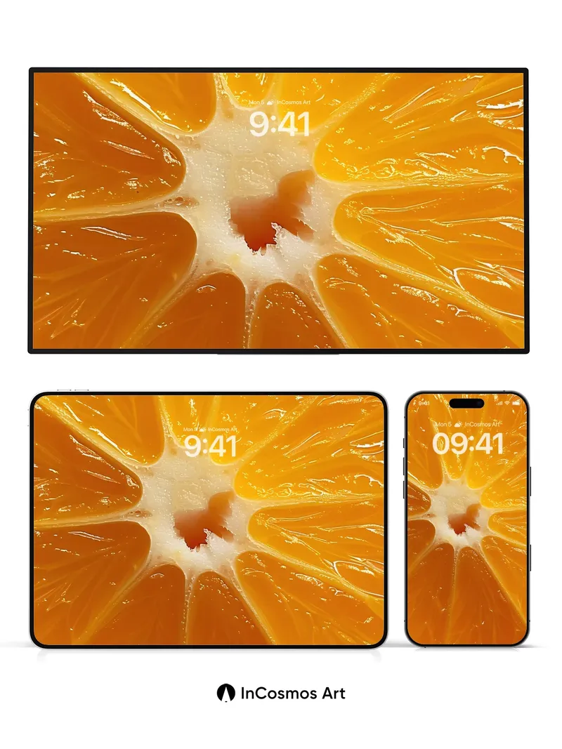 Juicy Radiance Wallpaper with Sunlit Segments