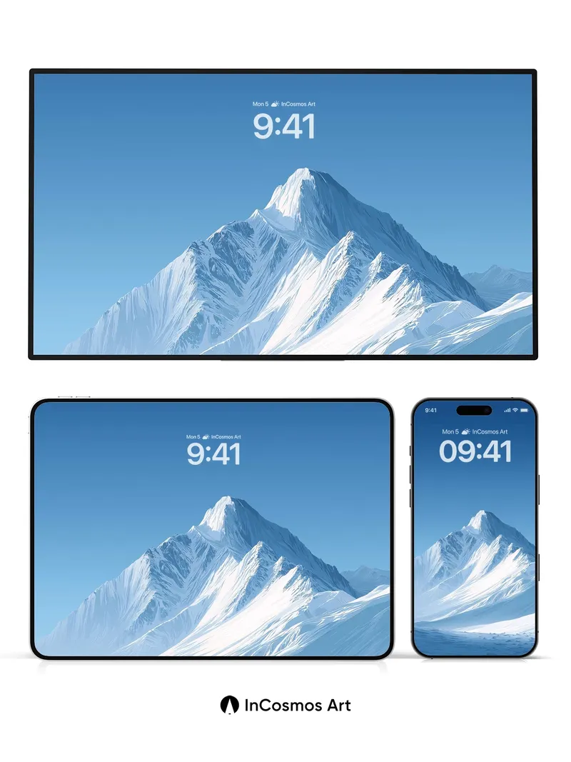 Silent Summit Wallpaper with Frozen Light