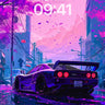 Neon Sakura Wallpaper with Reflective Rain wallpaper for iPhone, iPad & Mac