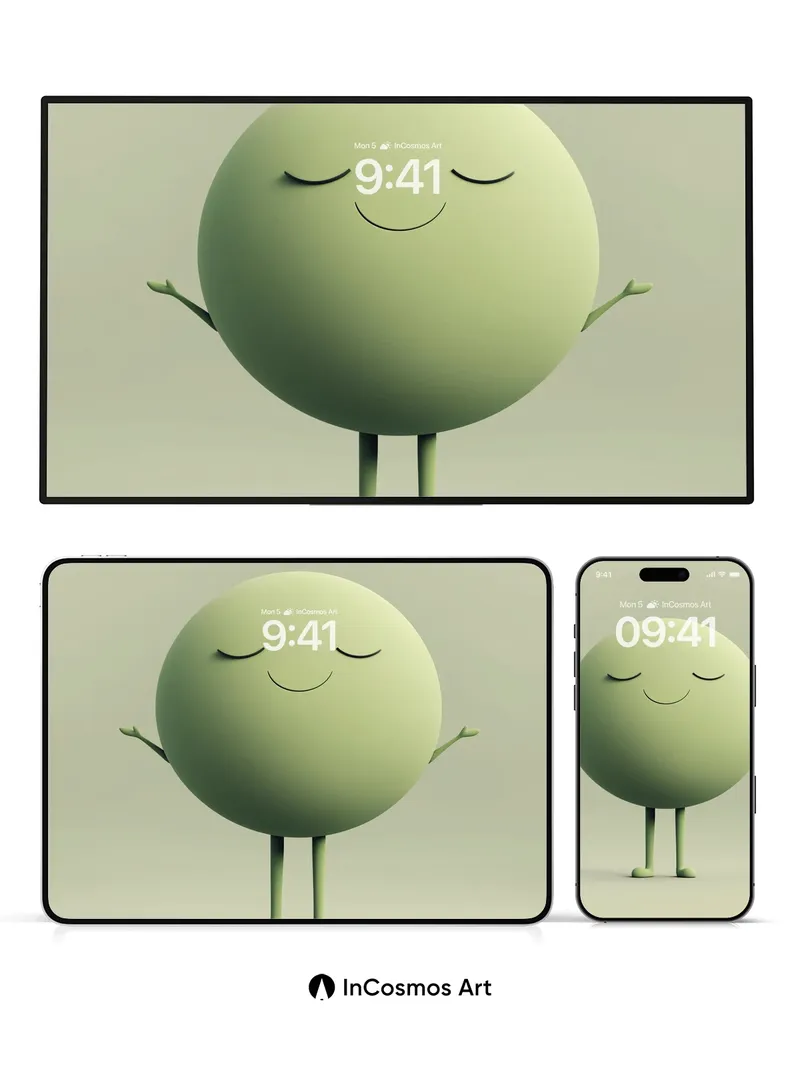 Serenity Sphere Wallpaper with Closed Eyes