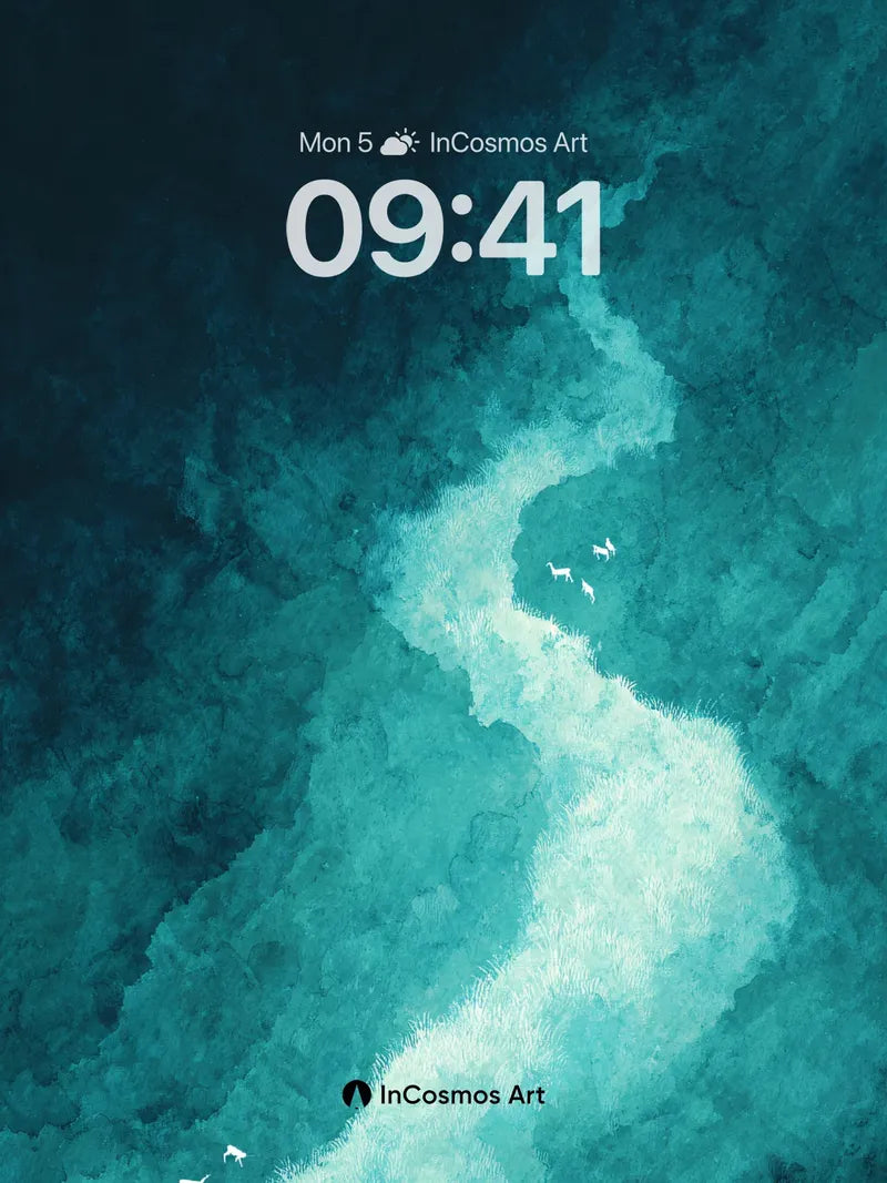 Serene Jade Pathway Wallpaper with Ethereal Haze wallpaper for iPhone, iPad & Mac