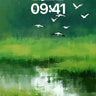 Serenity Flight Wallpaper with Reflective Green Fields wallpaper for iPhone, iPad & Mac