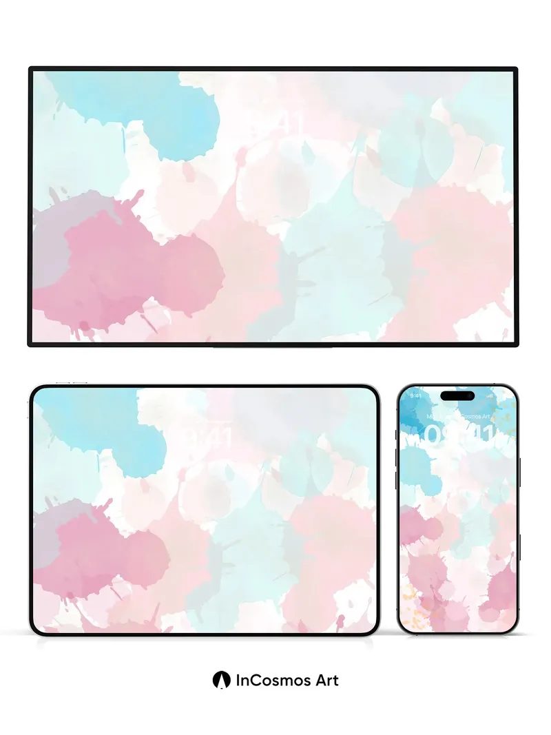 Pastel Drift Wallpaper with Floating Blooms
