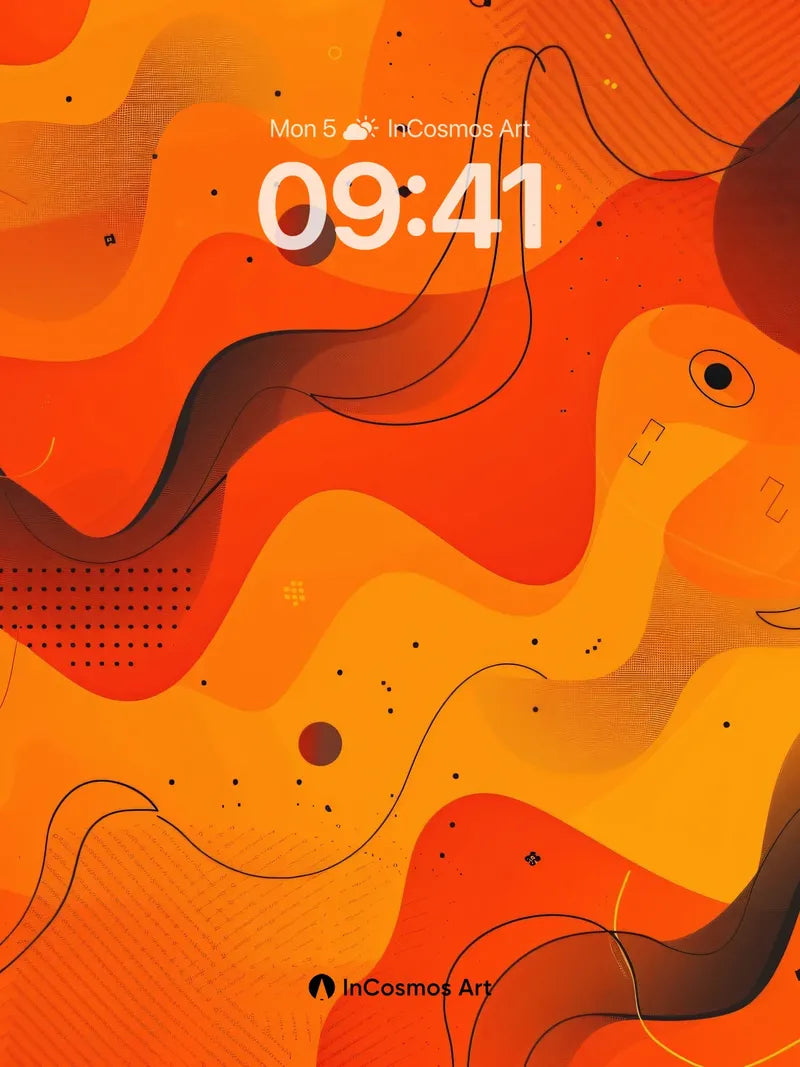 Fiery Pulse Wallpaper with Hidden Lines