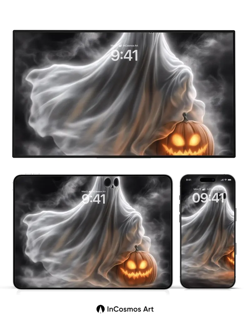 Whispering Mist Wallpaper with Floating Lantern