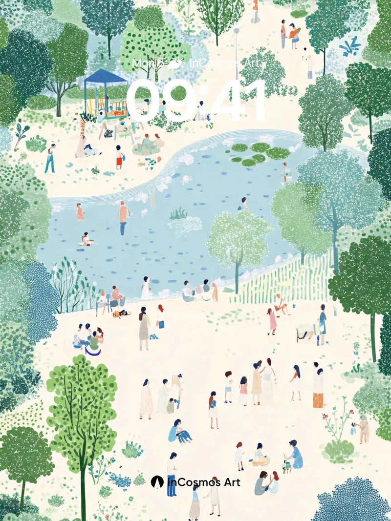 Serene Grove Wallpaper with Whimsical Paths