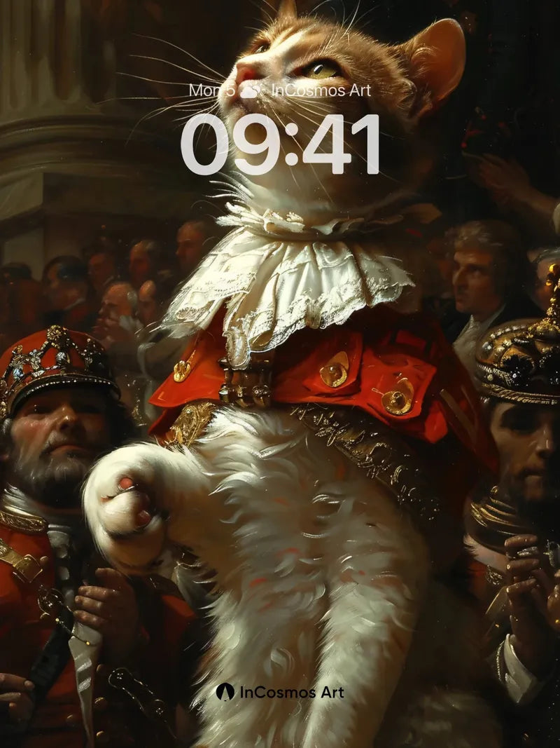 Regal Whisker Wallpaper with Crowned Paws wallpaper for iPhone, iPad & Mac