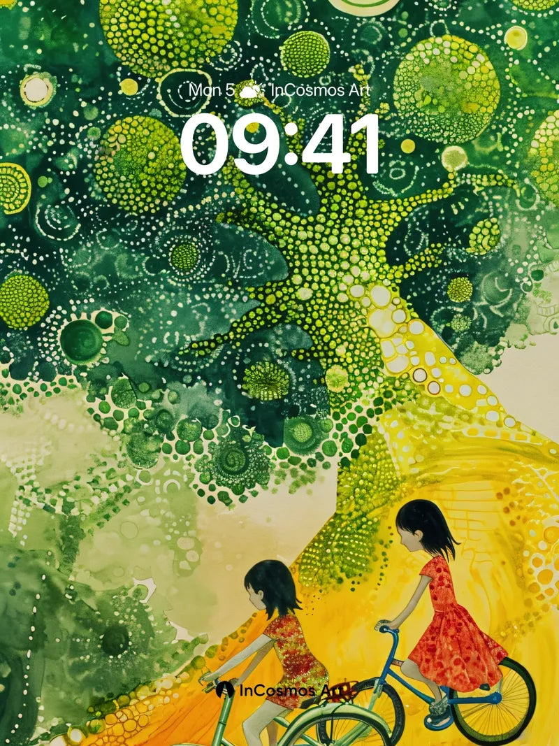 Whispering Canopy Wallpaper with Dotted Dreams