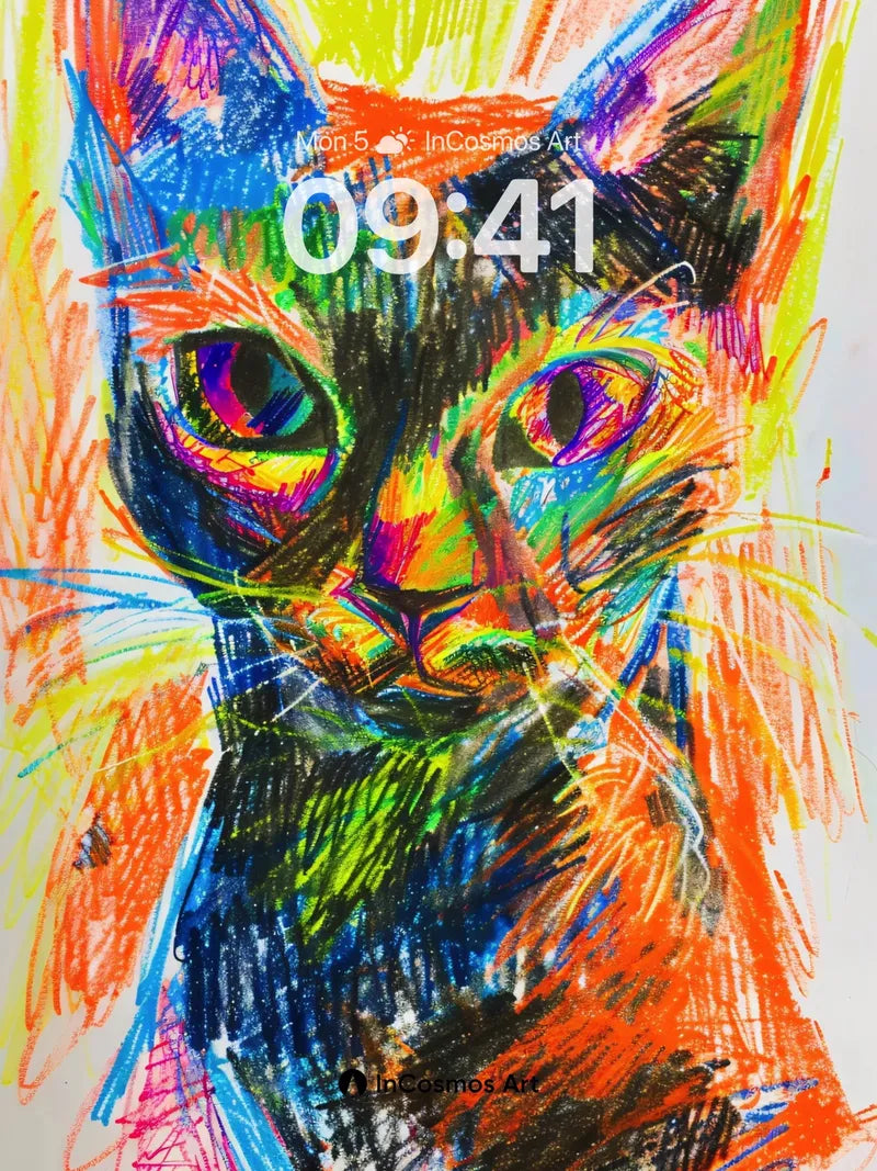 Neon Mirage Wallpaper with Chromatic Whiskers