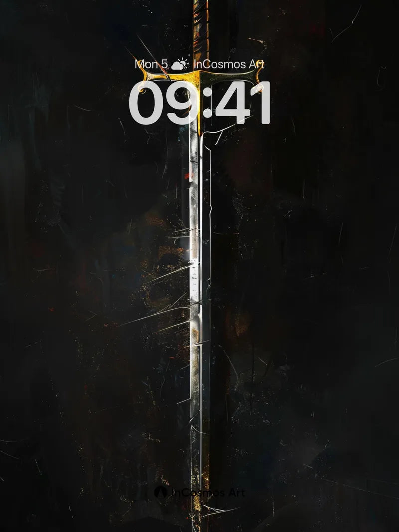 Shadowed Steel Wallpaper with Golden Embers