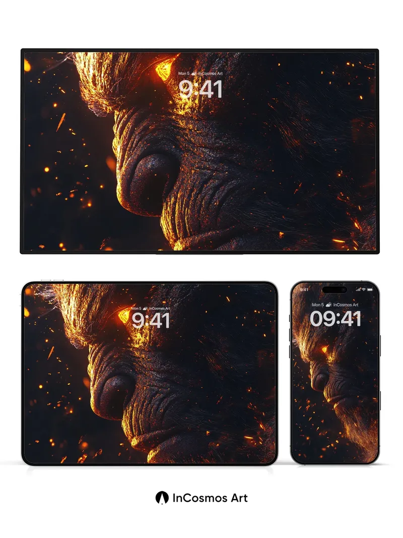 Fiery Primate Wallpaper with Ember Breath