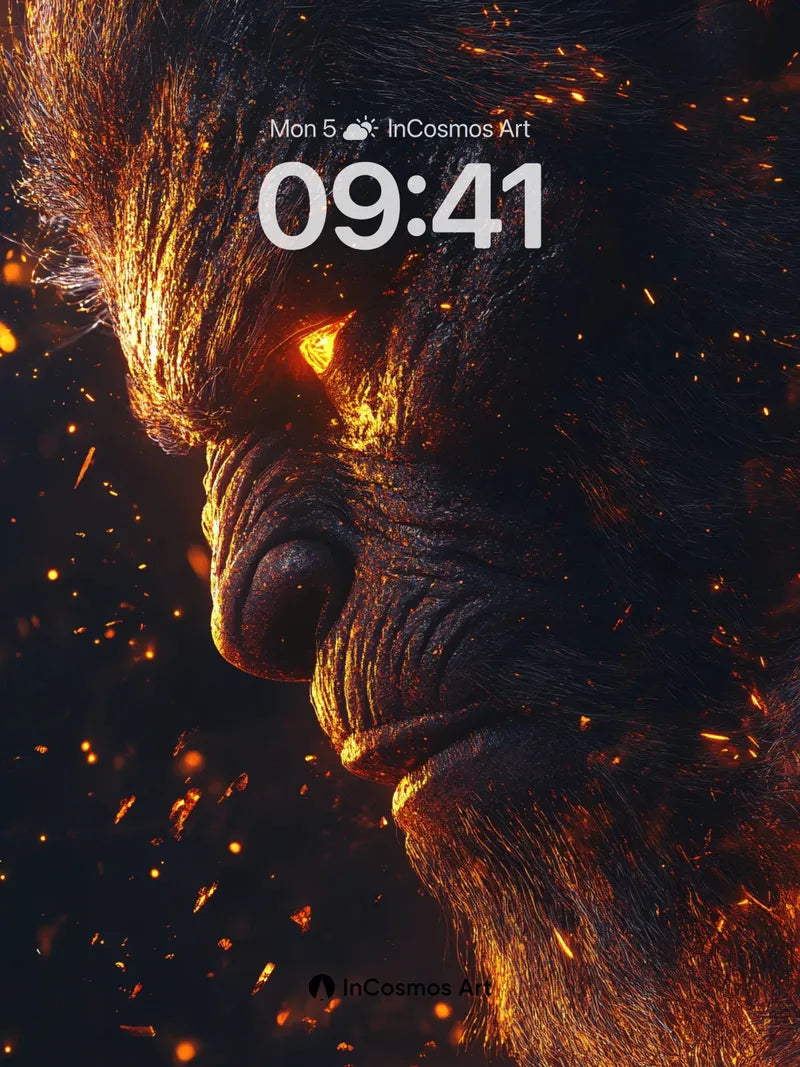 Fiery Primate Wallpaper with Ember Breath