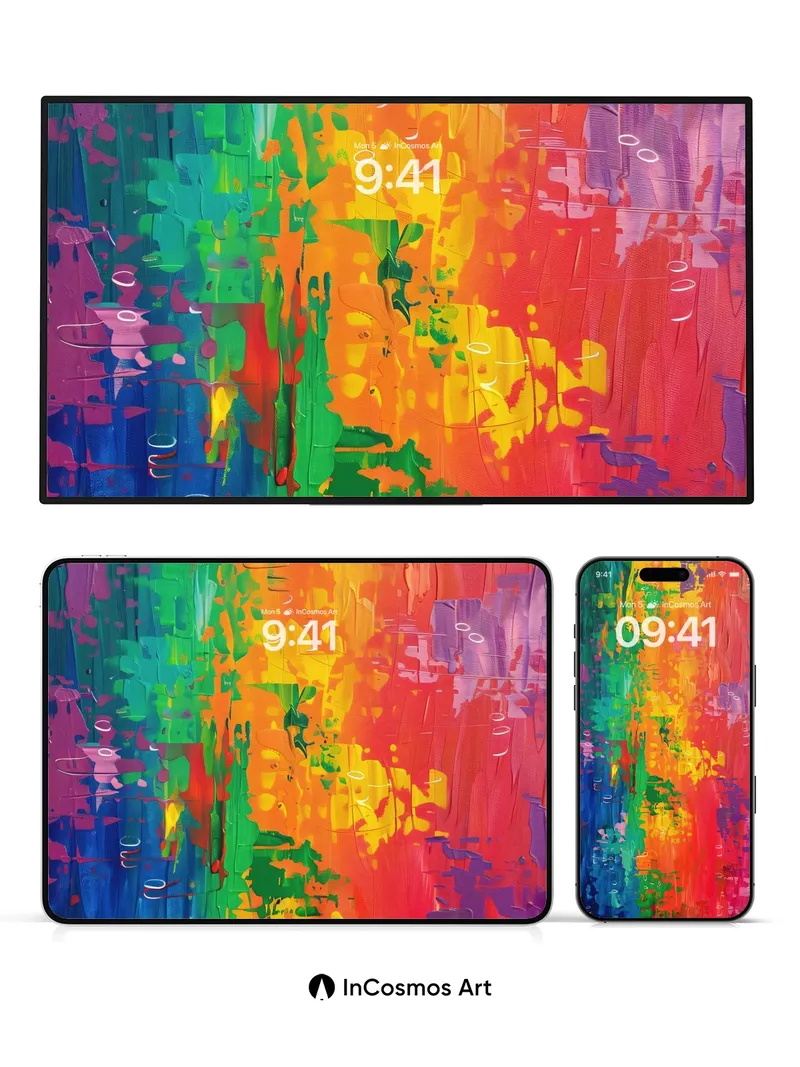 Electric Pulse Wallpaper with Chromatic Fractures