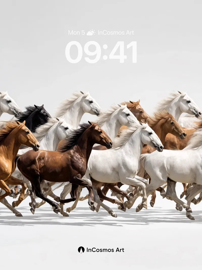 Gallop Mirage Wallpaper with Wind-Swept Manes wallpaper for iPhone, iPad & Mac