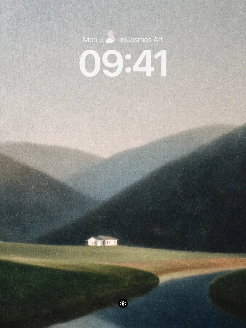 Misty Valley Solitude Wallpaper with Silent River wallpaper for iPhone, iPad & Mac