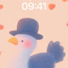Whimsical Autumn Wallpaper with Feathered Gentleman wallpaper for iPhone, iPad & Mac