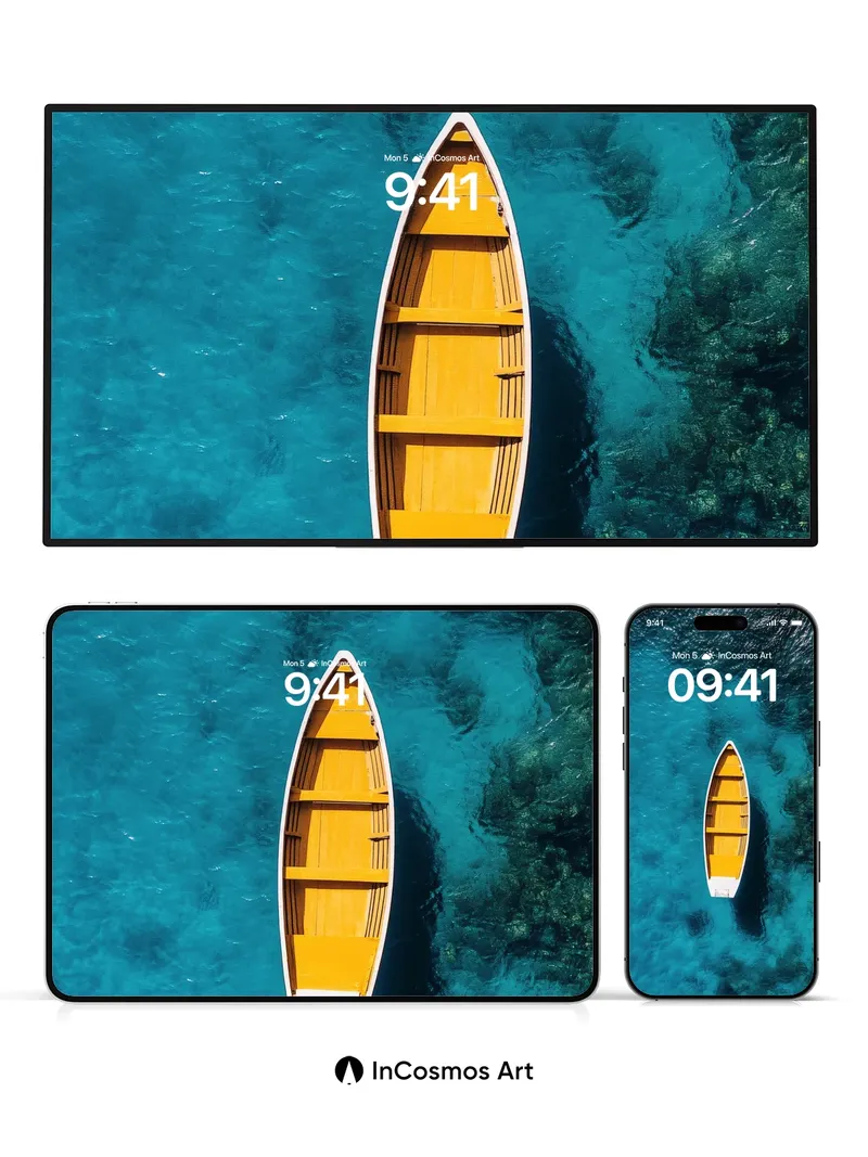 Serene Drift Wallpaper with Turquoise Depths