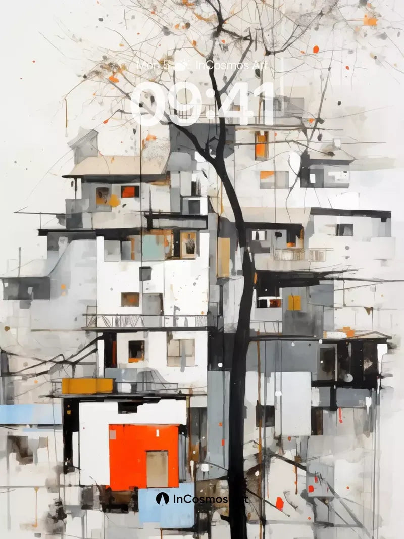 Silent Cityscape Wallpaper with Whispering Branches