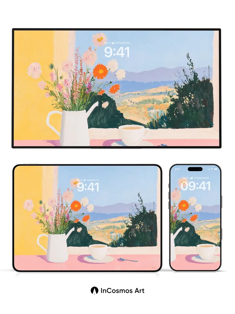 Sunny Stillness Wallpaper with Window View