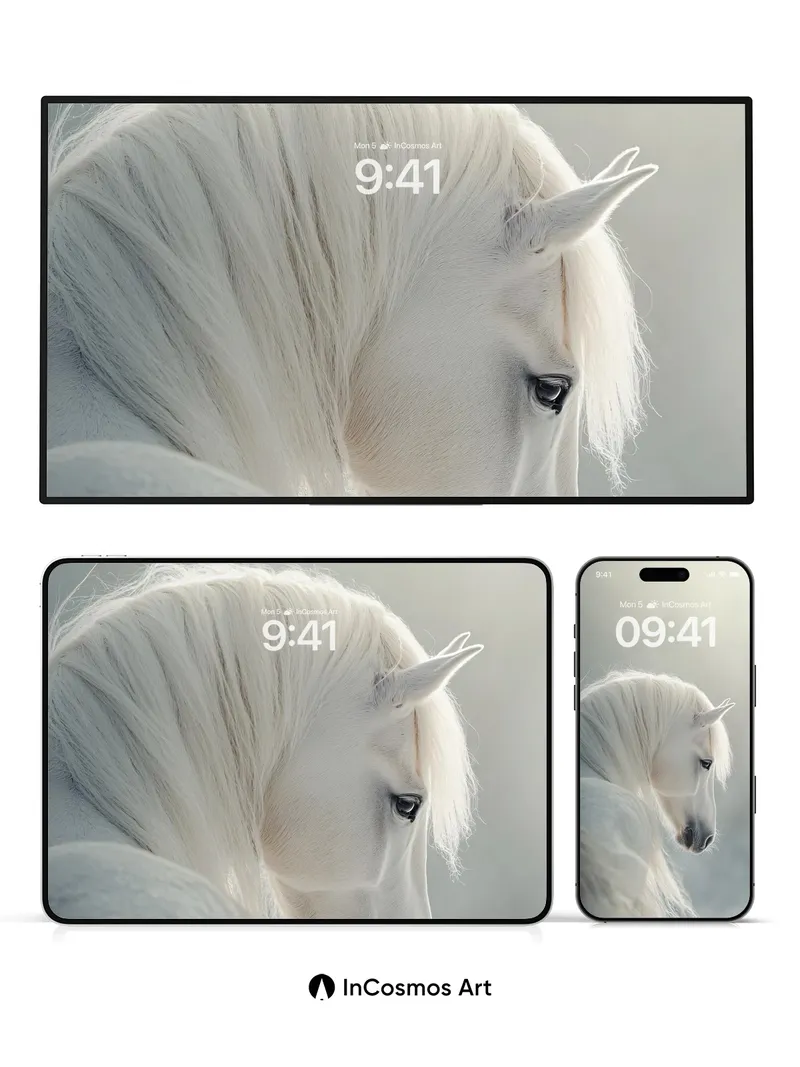 Silken Stillness Wallpaper with Moonlit Mane