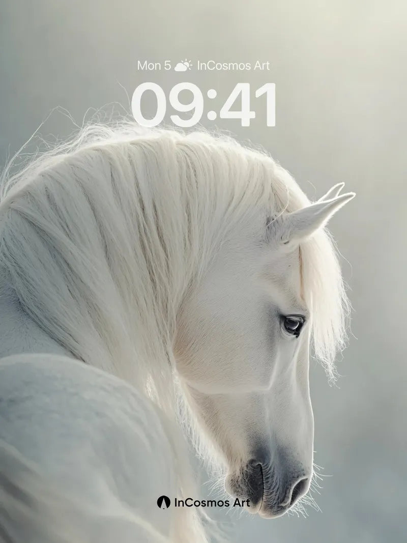 Silken Stillness Wallpaper with Moonlit Mane