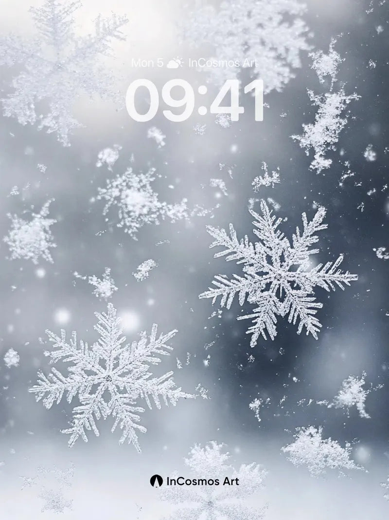 Frost Whisper Wallpaper with Snowflake Lattice