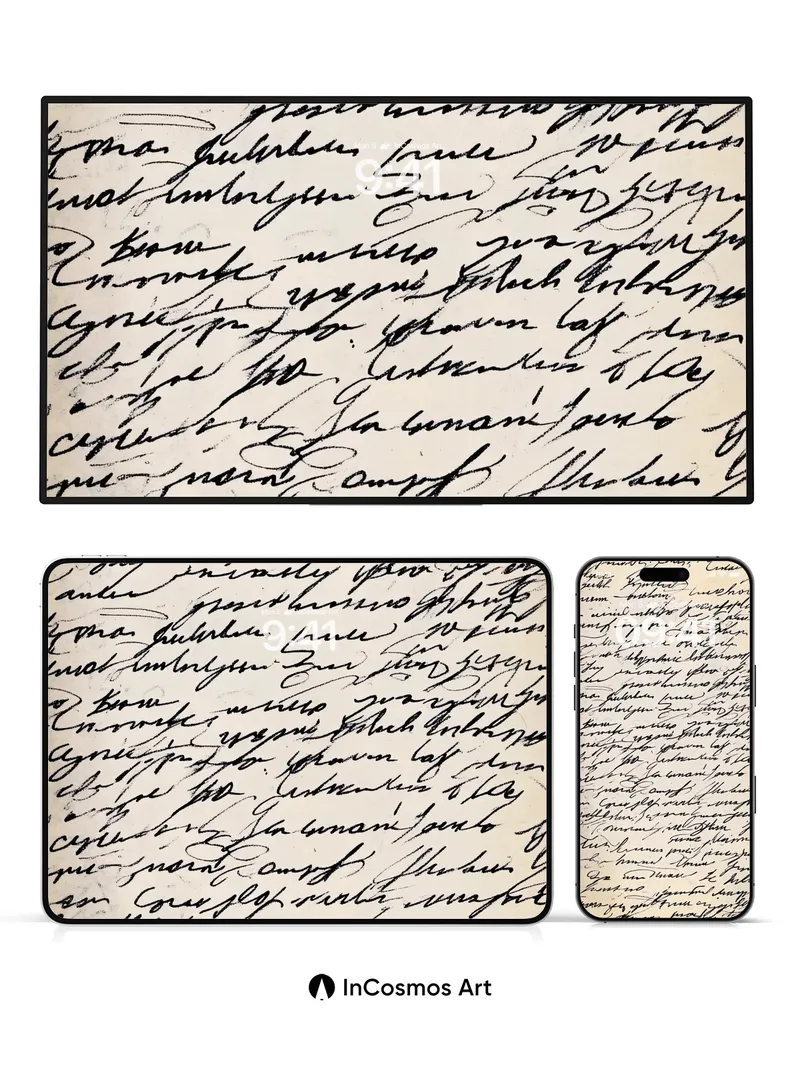 Whispered Ink Wallpaper with Cursive Echoes