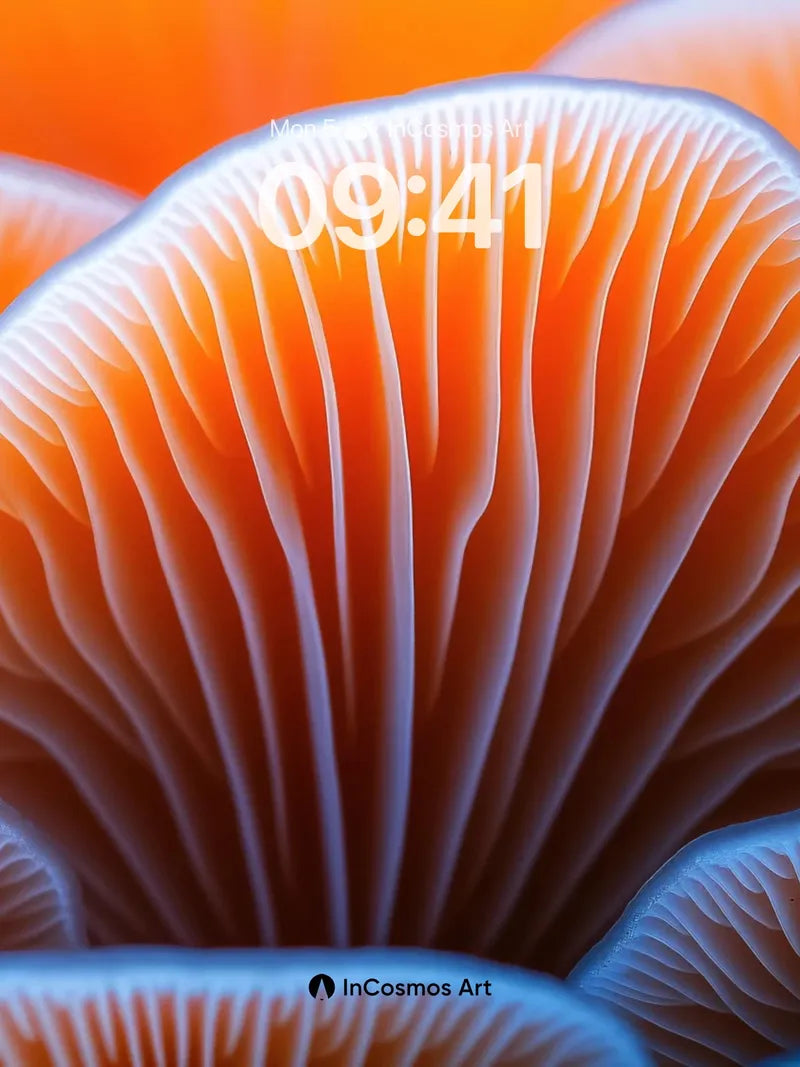 Glowing Fungi Wallpaper with Ethereal Veins