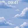 Azure Cloud Sketch Wallpaper Soft Blue Background