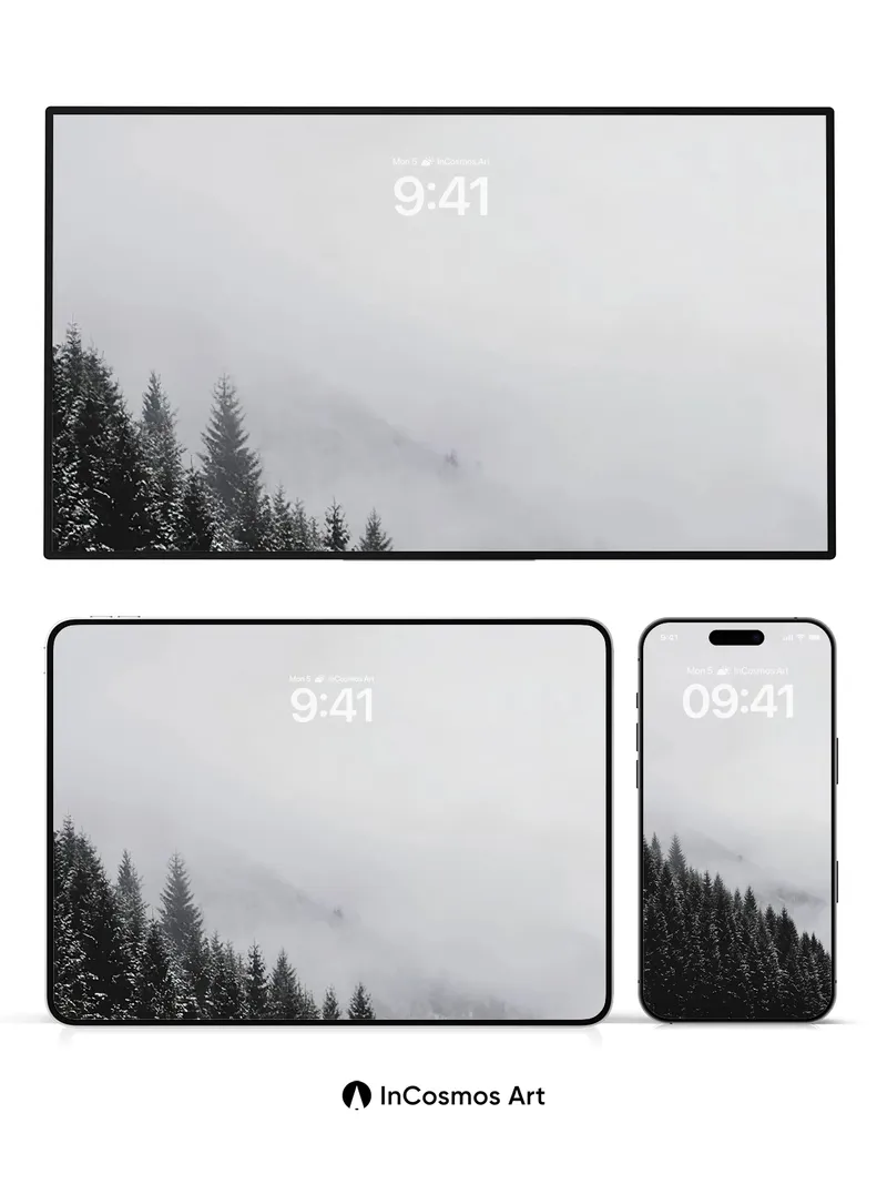 Silent Frost Wallpaper with Whispering Pines